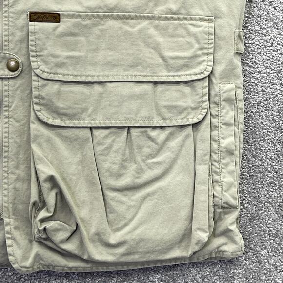 Vintage Woolrich Vest Mens Large Hunting Fishing Safari Straw Cotton Vented 584 - Picture 3 of 12